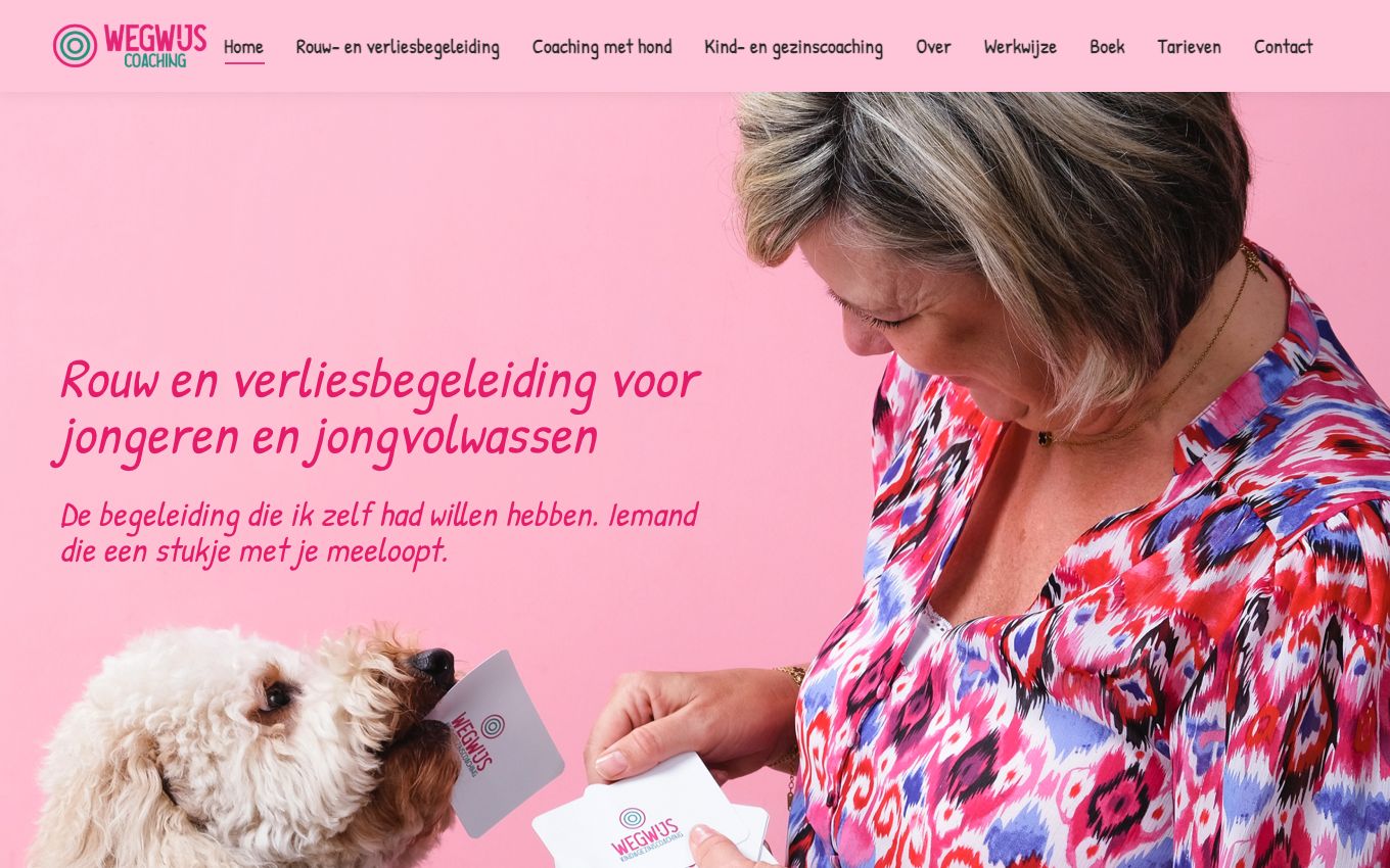 Homepage van Wegwijs Coaching, maatwerk WordPress-website door Anders Ontwerp